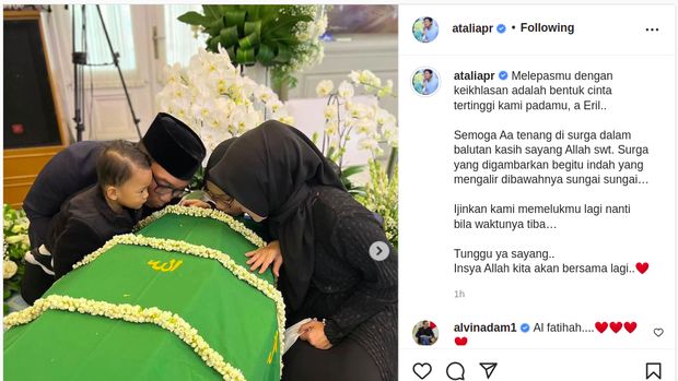 Pesan haru Atalia untuk Eril