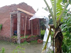 Angin Puting Beliung Terbangkan Atap Rumah Warga di Lombok Barat