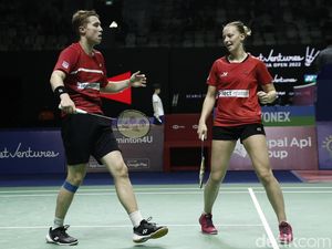 Aksi Pasangan Ganda Prancis Lolos 16 Besar Indonesia Open