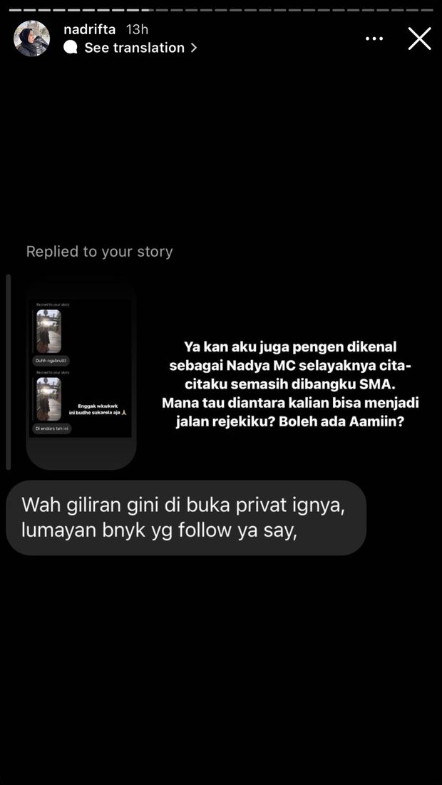 Instagram Story Nadya Arifta