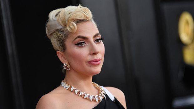 US singer-songwriter Lady Gaga arrives for the 64th Annual Grammy Awards at the MGM Grand Garden Arena in Las Vegas on April 3, 2022. (Photo by ANGELA WEISS / AFP)