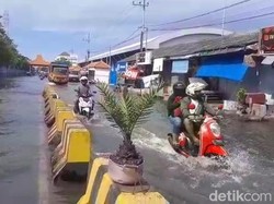 Banjir Rob Terjang Pesisir Surabaya, Ketinggian Air hingga Betis Orang Dewasa