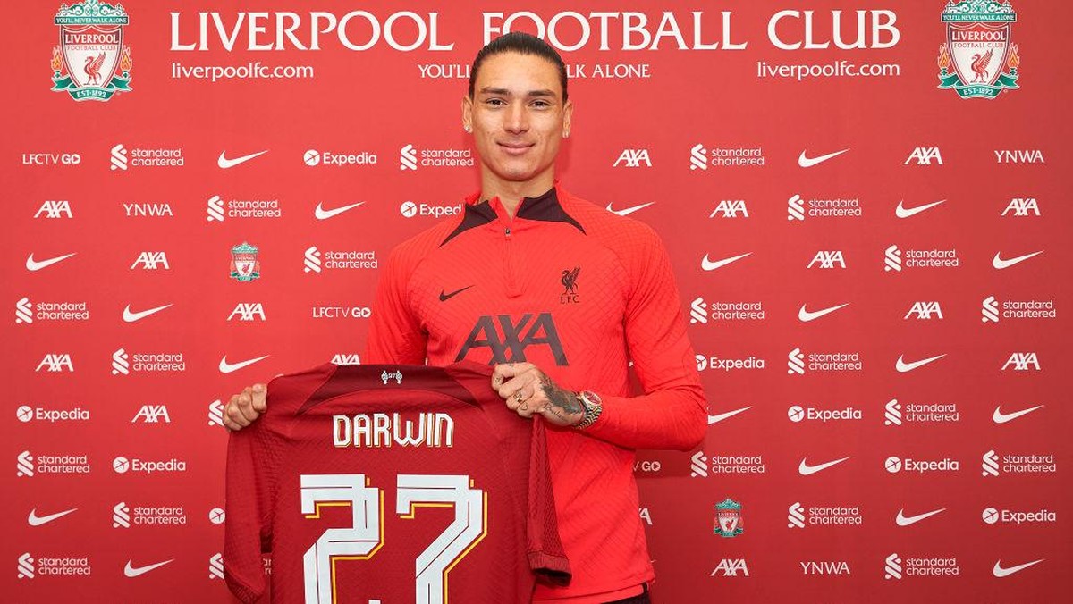 Darwin Nunez, penyerang anyar Liverpool. (Foto: Liverpool FC via Getty Images/Nick Taylor/Liverpool FC)