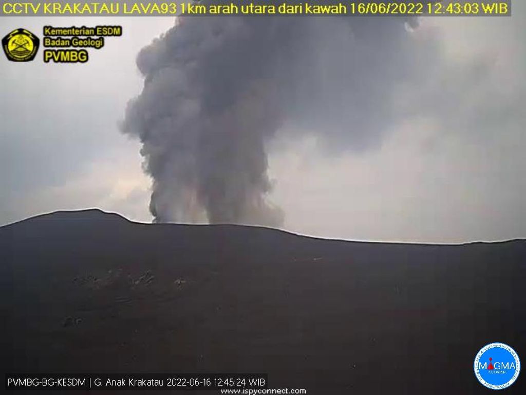 Gunung Anak Krakatau Erupsi Siang Ini