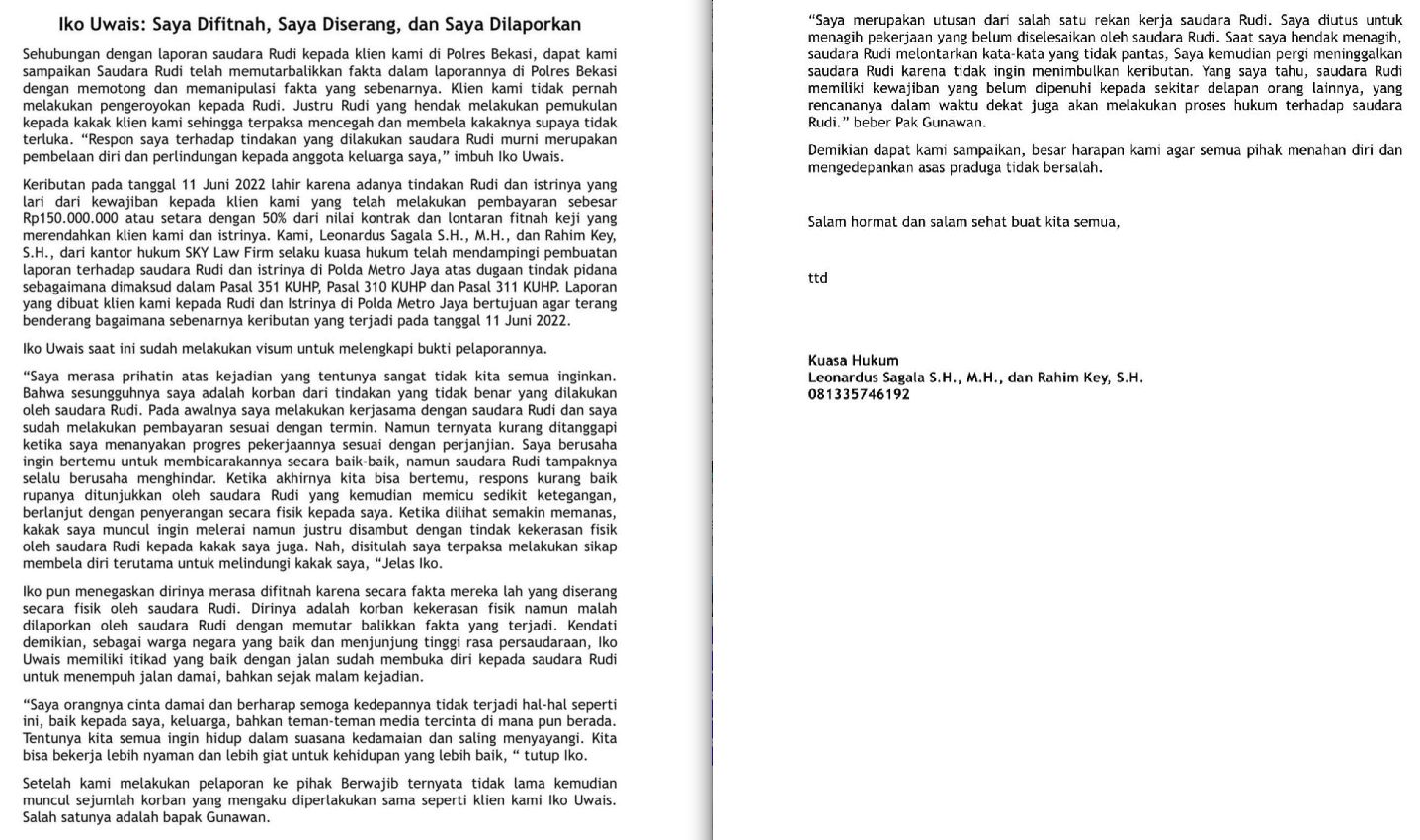 Tulisan Iko Uwais