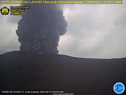 Gunung Anak Krakatau Erupsi Lagi, Tinggi Kolom Abu 700 Meter