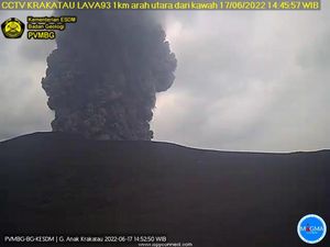 Gunung Anak Krakatau Erupsi Lagi, Tinggi Kolom Abu 700 Meter Gunung Anak Krakatau Erupsi Lagi, Tinggi Kolom Abu 700 Meter