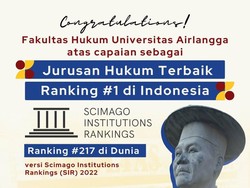 Keren! FH Unair Tempati Peringkat 1 Fakultas Hukum di Indonesia