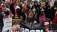 Foto-foto Ini Rekam Protes Penghinaan Nabi Muhammad di Kedubes India