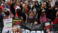 Foto-foto Ini Rekam Protes Penghinaan Nabi Muhammad di Kedubes India