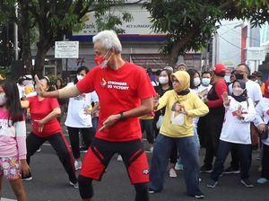 Momen Ganjar Pranowo Ikut Flashmob di CFD Solo