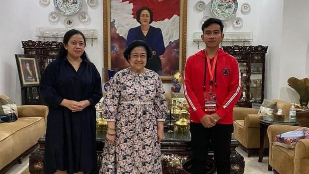 Wali Kota Solo Gibran Rakabuming berkesempatan bertemu Ketum PDIP Megawati Soekarnoputri, ditemani oleh Ketua DPR Puan Maharani.