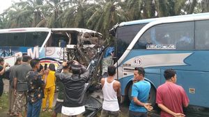 Penampakan 2 Bus yang Terlibat Kecelakaan Maut di Labusel