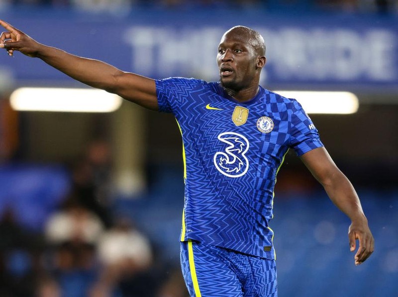 LONDON, ENGLAND - MAY 19: Romelu Lukaku of Chelsea during the Premier League match between Chelsea and Leicester City at Stamford Bridge on May 19, 2022 in London, England. (Photo by Robin Jones/Getty Images )