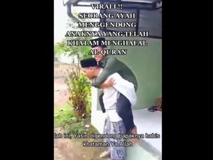 Bapak Viral Gendong Anaknya yang Khatam Al-Quran Dosen Undip