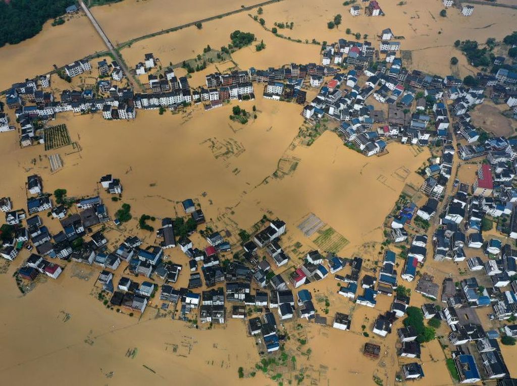 Potret Banjir Besar di Jiangxi yang Bikin China Siaga Merah