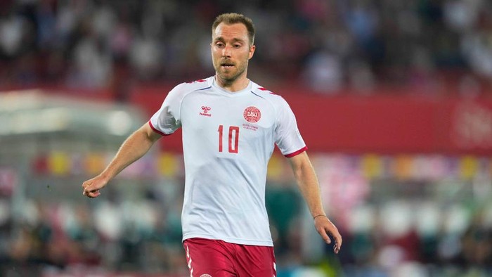Vienna, Austria - June 06: Christian Eriksen of Denmark   during the  UEFA Nations league match between Austria vs Denmark at Ernst-Happel Stadium on June 06, 2022 in Vienna, Austria.  (Photo by Thor Wegner/DeFodi Images via Getty Images)