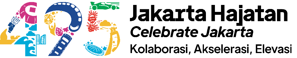 Logo HUT Jakarta 2022 memiliki makna tersendiri. Tahun ini, HUT Jakarta 2022 menggunakan istilah Jakarta Hajatan.