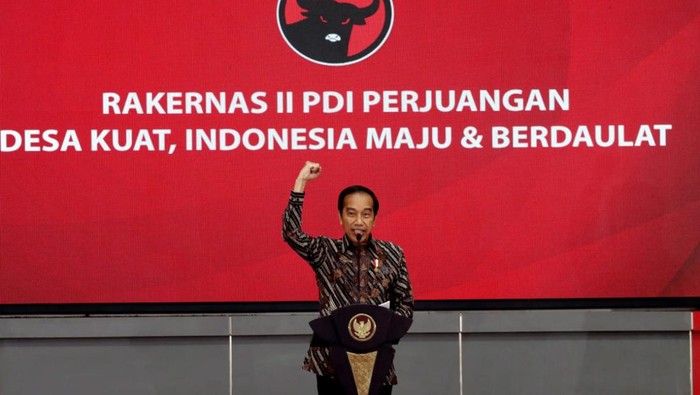 1 Ketua Umum PDIP Megawati Soekarnoputri memberikan arahan serta membuka Rakernas II PDIP di Jakarta, Selasa (21/6/2022). Rakernas PDIP kali ini mengusung tema Desa Kuat, Indonesia Maju dan Berdaulat.