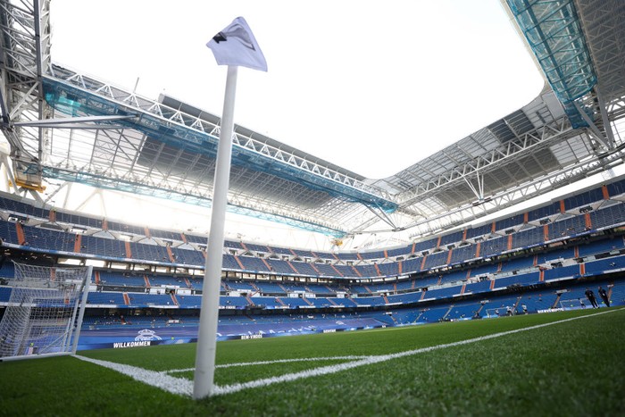 MADRID, SPAIN - MAY 20: General view of the stadium before the spanish league, La Liga Santander, football match played between Real Madrid and Real Betis Balompie at Santiago Bernabeu stadium on May 20, 2022, in Madrid Spain. (Photo by Oscar J. Barroso/Anadolu Agency via Getty Images)