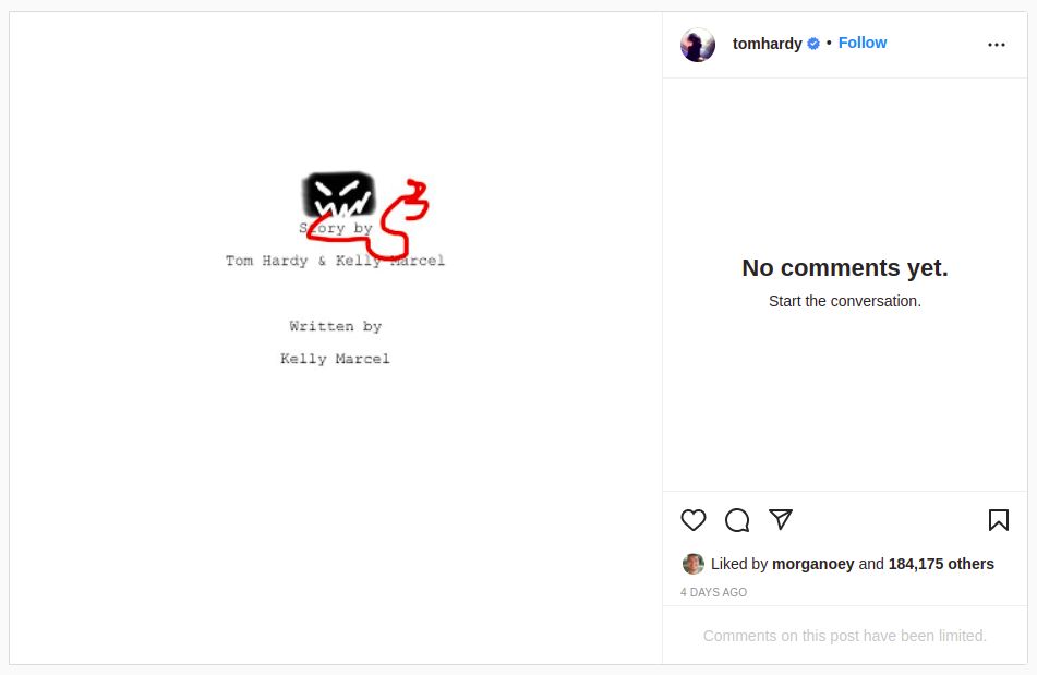 Unggahan Tom Hardy soal naskah film Venom 3
