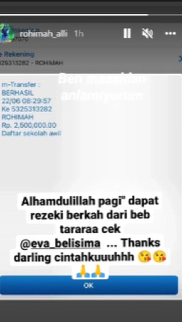Instagram Story Rohimah Ali