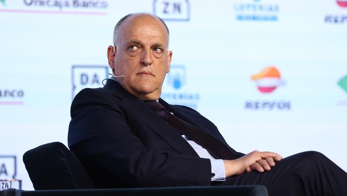 MADRID, SPAIN - MAY 31: Javier Tebas, President of LaLiga, attends during the interview “Desayunos Europa Press” at Auditorio El Beatriz on May 31, 2022, in Madrid Spain. (Photo By Oscar J. Barroso/Europa Press via Getty Images)