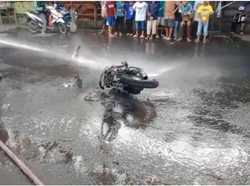Sepeda Motor di Tangerang Terbakar Saat Melaju, Diduga Korsleting