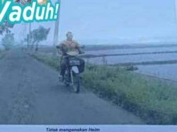 Heboh Pemotor Tanpa Helm di Persawahan Sukoharjo Kena Tilang ETLE