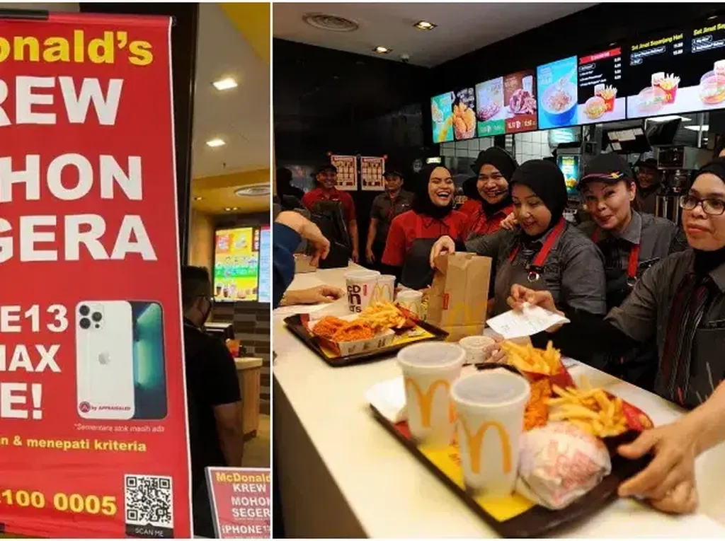 Wow! McD Malaysia Tawarkan Motor dan iPhone Gratis untuk Calon Pegawai Wow! McD Malaysia Tawarkan Motor dan iPhone Gratis untuk Calon Pegawai