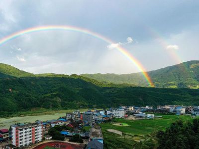 Pelangi Ganda Hiasi Langit China, Indah Banget