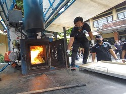 Polda Bali Bakar BB Narkoba Rp 56 Miliar Milik DPO Bule Australia