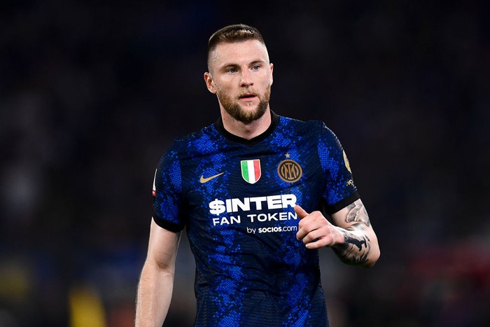 STADIO OLIMPICO, ROME, ITALY - 2022/05/11: Milan Skriniar of FC Internazionale looks on during the Coppa Italia final football match between Juventus FC and FC Internazionale. FC Internazionale won 4-2 over Juventus FC after extra time. (Photo by Nicolò Campo/LightRocket via Getty Images)