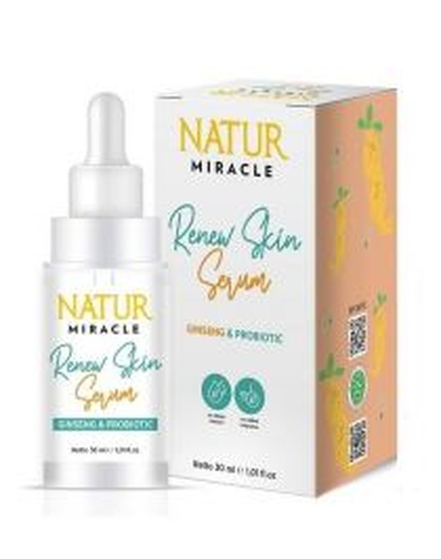 Miracle Renew Skin Face Serum Ginseng & Probiotic/Foto:Marketplace/ Tokopedia Natur Miracle Renew Skin Face Serum Ginseng & Probiotic/Foto:Marketplace/ Tokopedia Natur