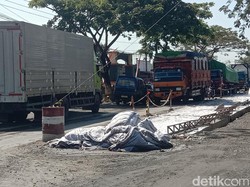 Ada Perbaikan Jalan, Pantura Pati Macet Hingga 5 Km Lebih