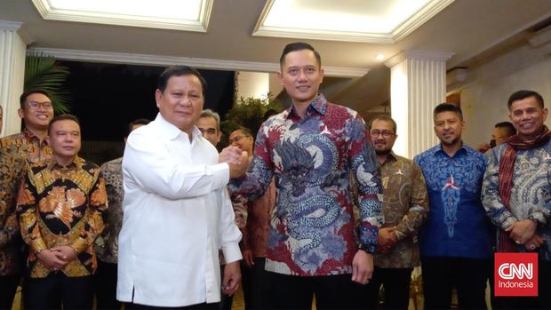Prabowo Subianto bertemu AHY di Jalan Kartanegara, Jaksel