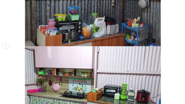 8 Foto Transformasi Dapur Kumuh Hingga Jadi Estetik, Unik Berdinding Seng