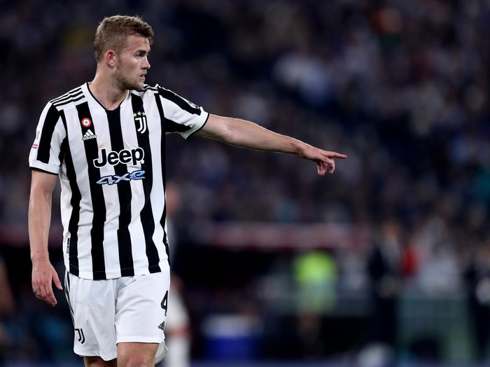 STADIO OLIMPICO, ROME, ITALY - 2022/05/11: Matthijs de Ligt of Juventus Fc  gestures during the Coppa Italia final match between Juventus Fc and Fc Internazionale. Fc Internazionale wins 4-2 over Juventus Fc. (Photo by Marco Canoniero/LightRocket via Getty Images)