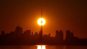 Lansekap Matahari Terbit di Toronto Ini Bikin Jatuh Hati
