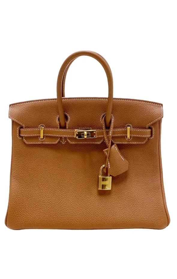 Hermes Birkin 25 Cognac Togo Leather