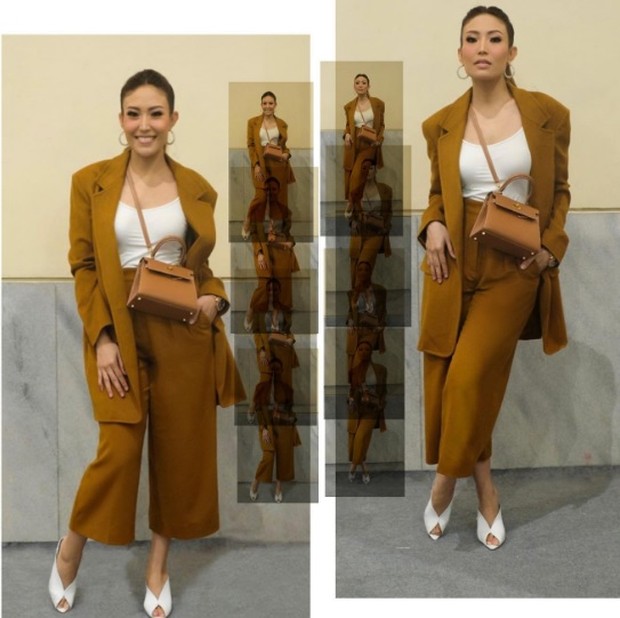 Ayu Dewi/Foto : instagram.com/mrsayudewi Ayu Dewi berpenampilan serba cokelat, termasuk tas Hermes model klasiknya