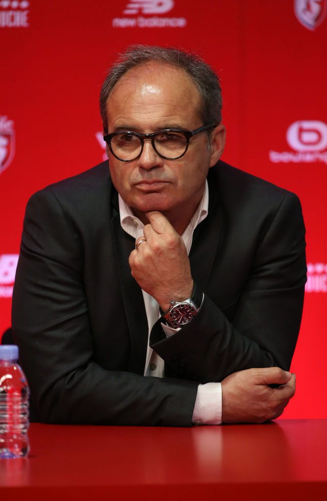 LILLE, FRANCE - MAY 23: Sports Director of Lille OSC Luis Campos attends a press conference introducing Marcelo Bielsa of Argentina as the new head coach of Lille OSC (LOSC) at Domaine de Luchin on May 23, 2017 in Camphin-en-Pevele near Lille, France. (Photo by Jean Catuffe/Getty Images)