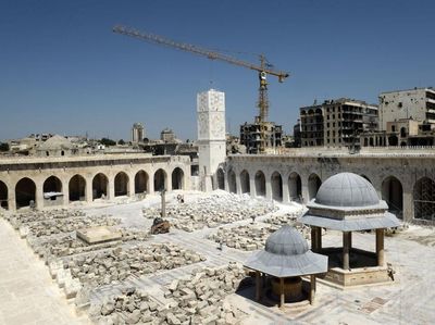 Melihat Renovasi Masjid Agung Umayyah yang Terdampak Perang Suriah