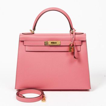 HERMÈS ROSE CONFETTI EPSOM KELLY SELLIER 28 WITH GOLD HARDWARE