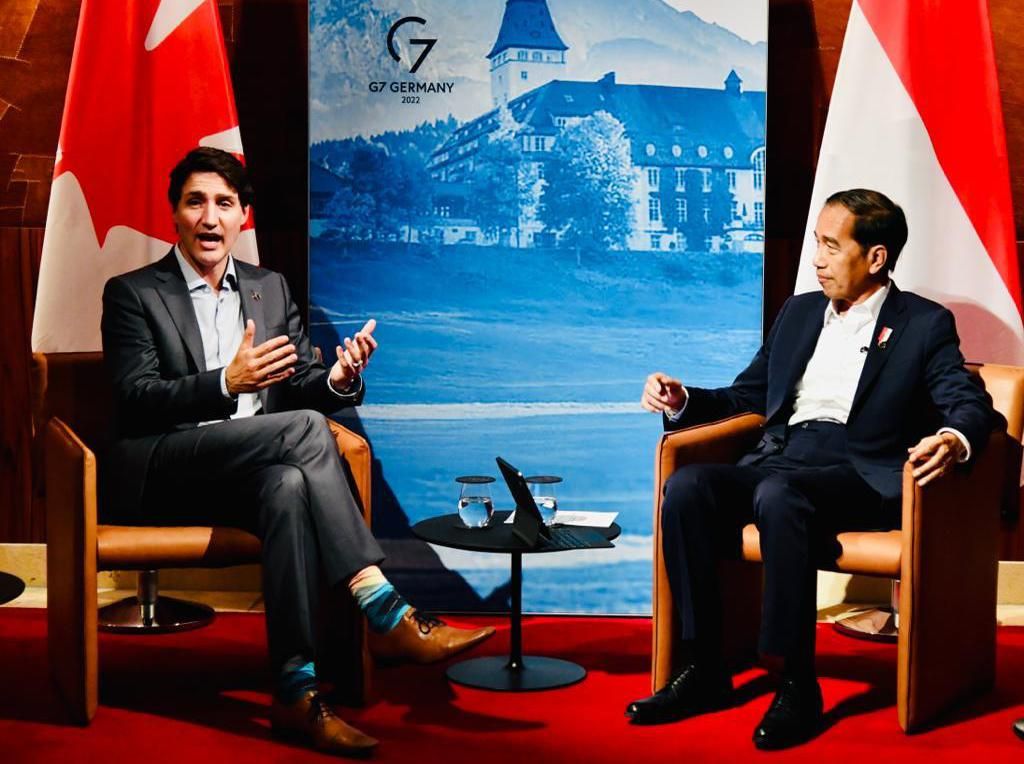 Jokowi Bertemu PM Kanada, Bahas Kerja Sama Bidang Ekonomi