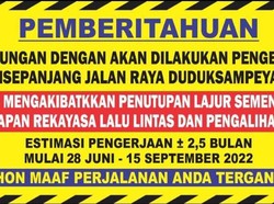 Penutupan Lajur di Jalan Raya Duduksampeyan Gresik Dampak Pengecoran