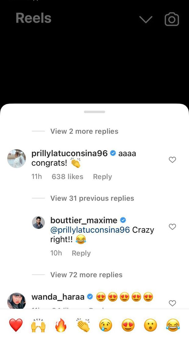 Komentar Prilly Latuconsina pada unggahan Maxime Bouttier