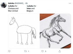 Lukaku di Chelsea dinilai seperti keledai, sementara di Inter bak kuda tangguh. (Foto: Twitter @ADNIKO_)