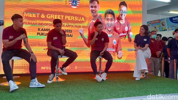 Tiga pemain Persija Jakarta hadir di Jakarta Fair Kemayoran, Kamis (30/6/2022).
