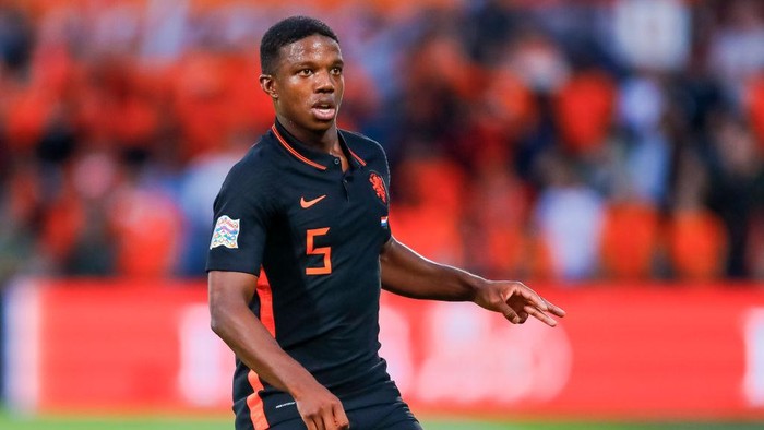 ROTTERDAM, NETHERLANDS - JUNE 14: Tyrell Malacia of Netherlands looks on during the UEFA Nations League League A Group 4 match between Netherlands and Wales at Feyenoord Stadium on June 14, 2022 in Rotterdam, Netherlands. (Photo by Perry vd Leuvert/NESImages/DeFodi Images via Getty Images)